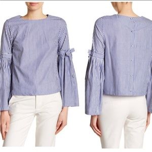 Catherine Malandrino Stripped Top w/ Bell Sleeves Size S